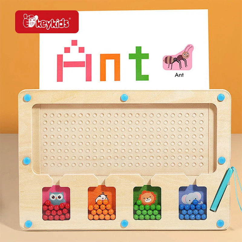 Educational Maze Number Puzzle Wooden Magnetic Dot Board Toys for Toddlers W11H122